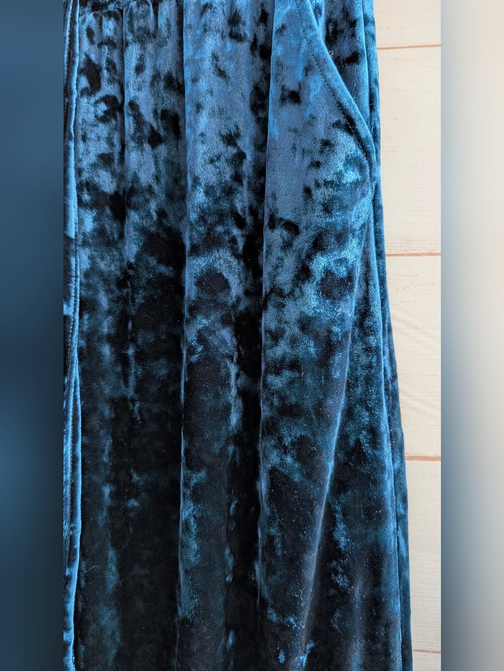 Silence & Noise Velvet Wide-Leg Lounge Pants Stunning Teal 🩵 Blue Size SM - Picture 10 of 10